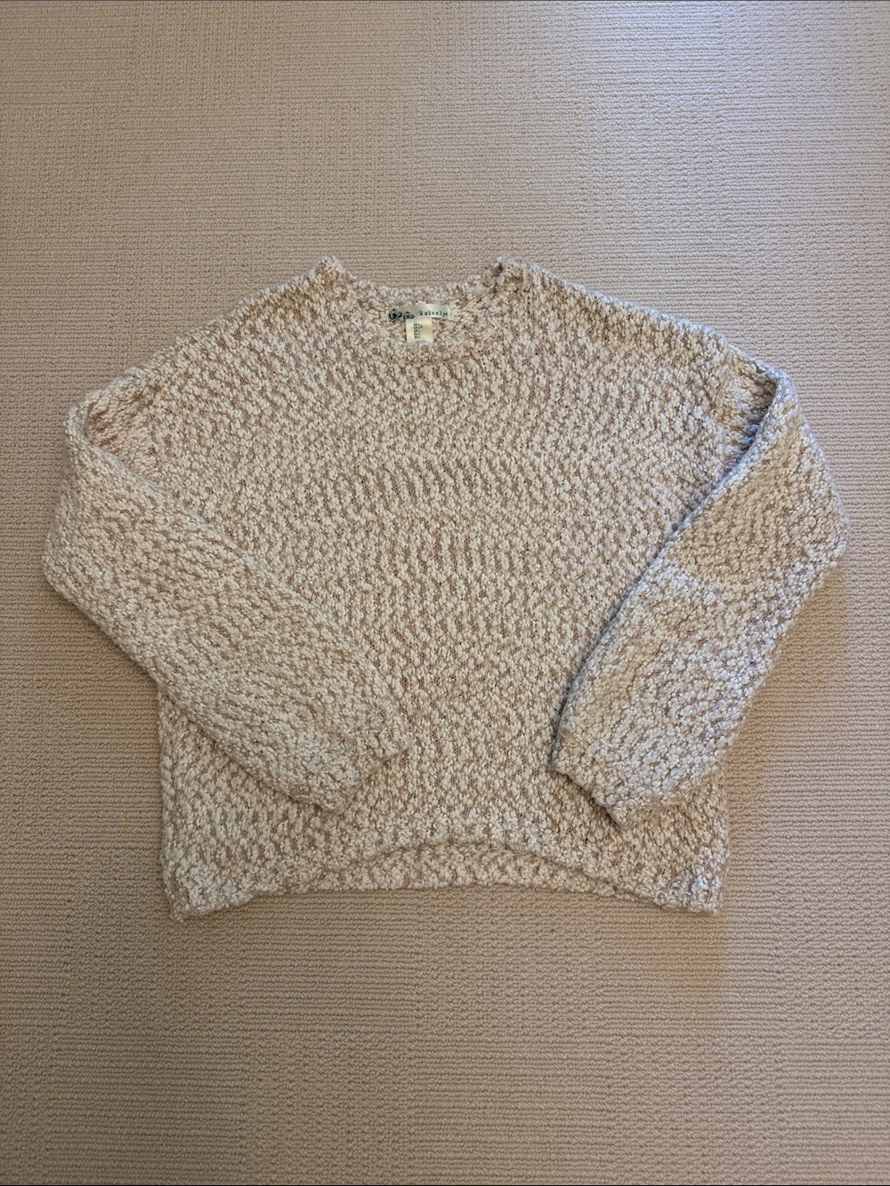 Kaisely Cream Bouclé Crewneck Sweater Large